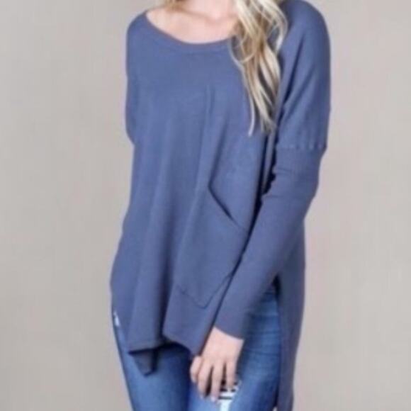 Altar’d state blue pocket oversized top - Picture 1 of 12